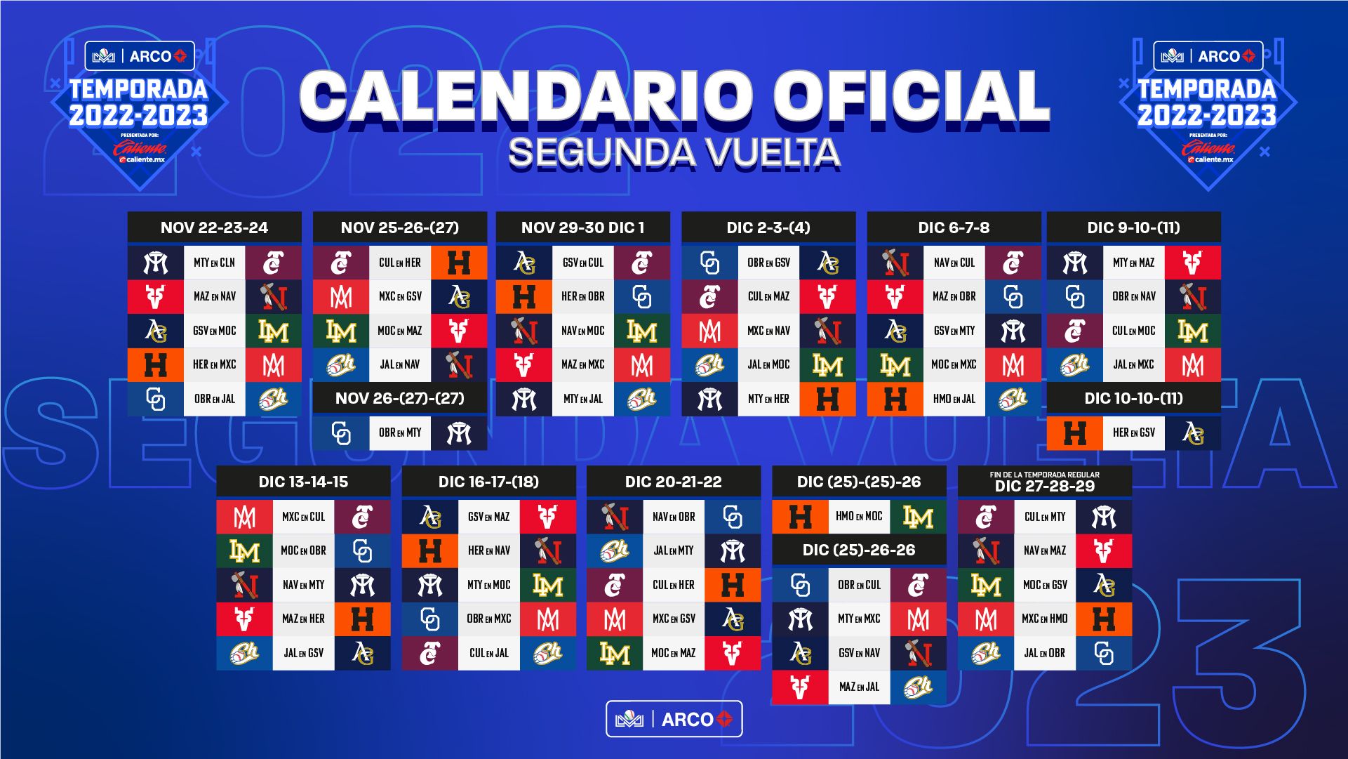 Total 52+ imagen calendario de beisbol aguilas de mexicali Abzlocal.mx