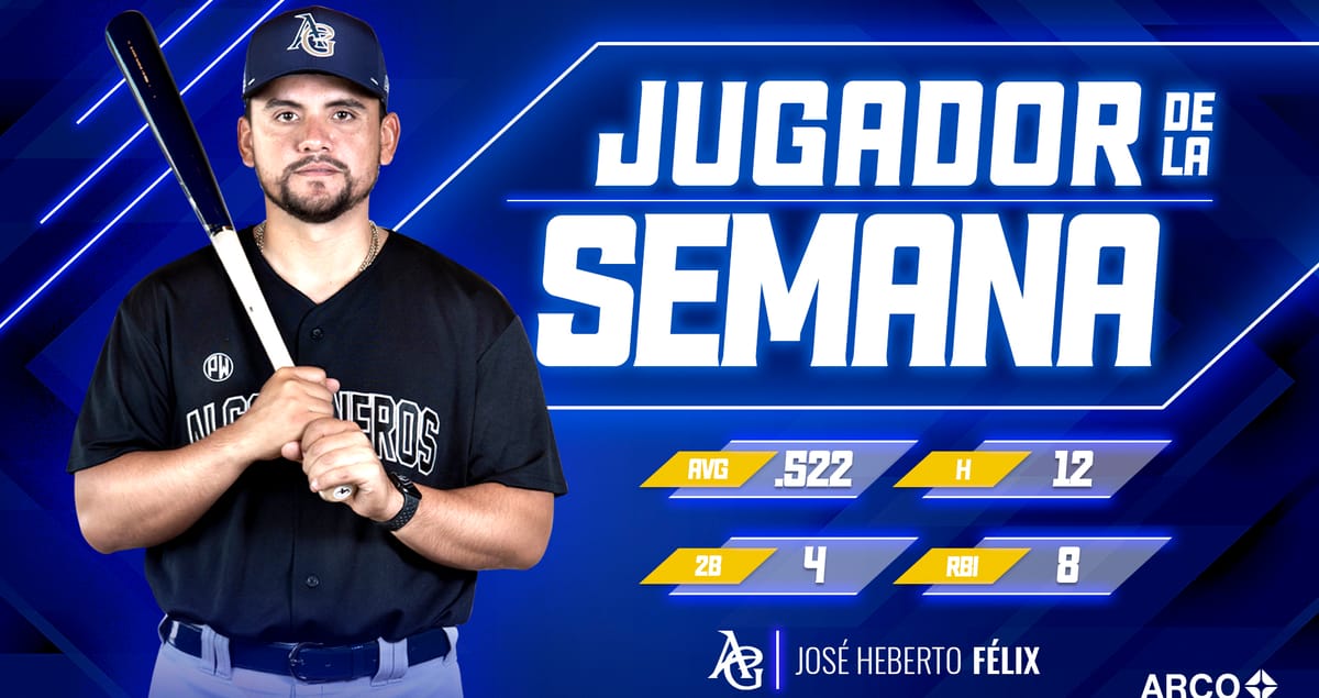 JOSÉ HEBERTO FÉLIX ES EL JUGADOR DE LA SEMANA EN LA LIGA ARCO MEXICANA DEL PACÍFICO