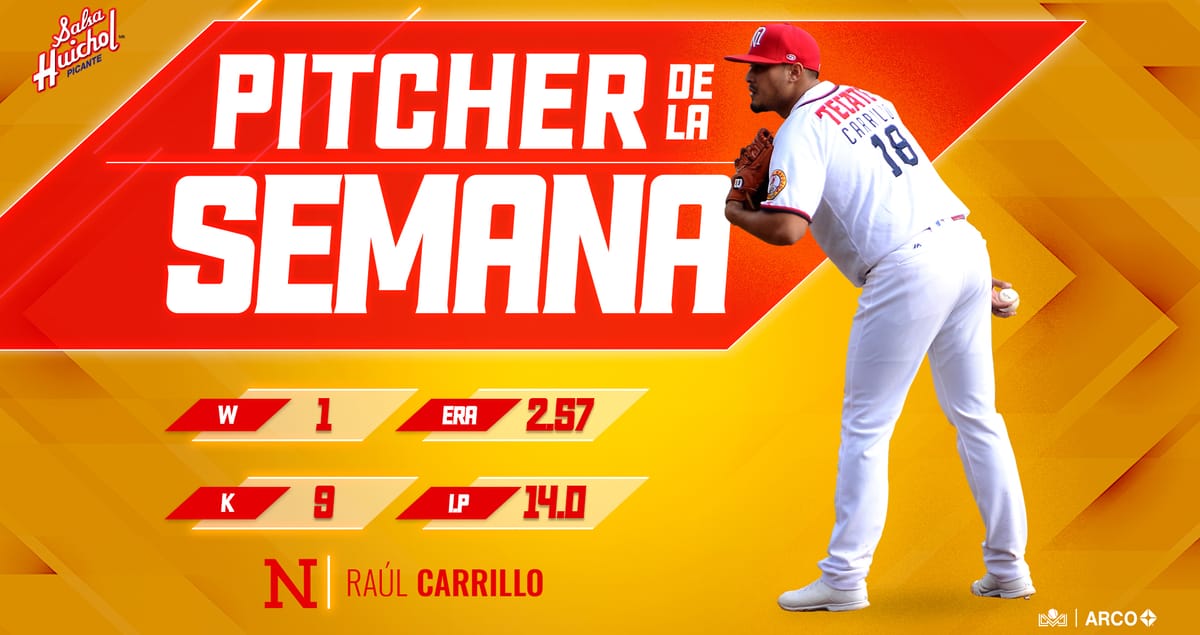 RAÚL CARRILLO ES EL PITCHER DE LA SEMANA EN LA LIGA ARCO