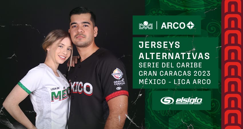 JERSEY BLANCO Y NEGRO COMPLEMENTAN JERSEYS DE MÉXICO PARA GRAN CARACAS 2023