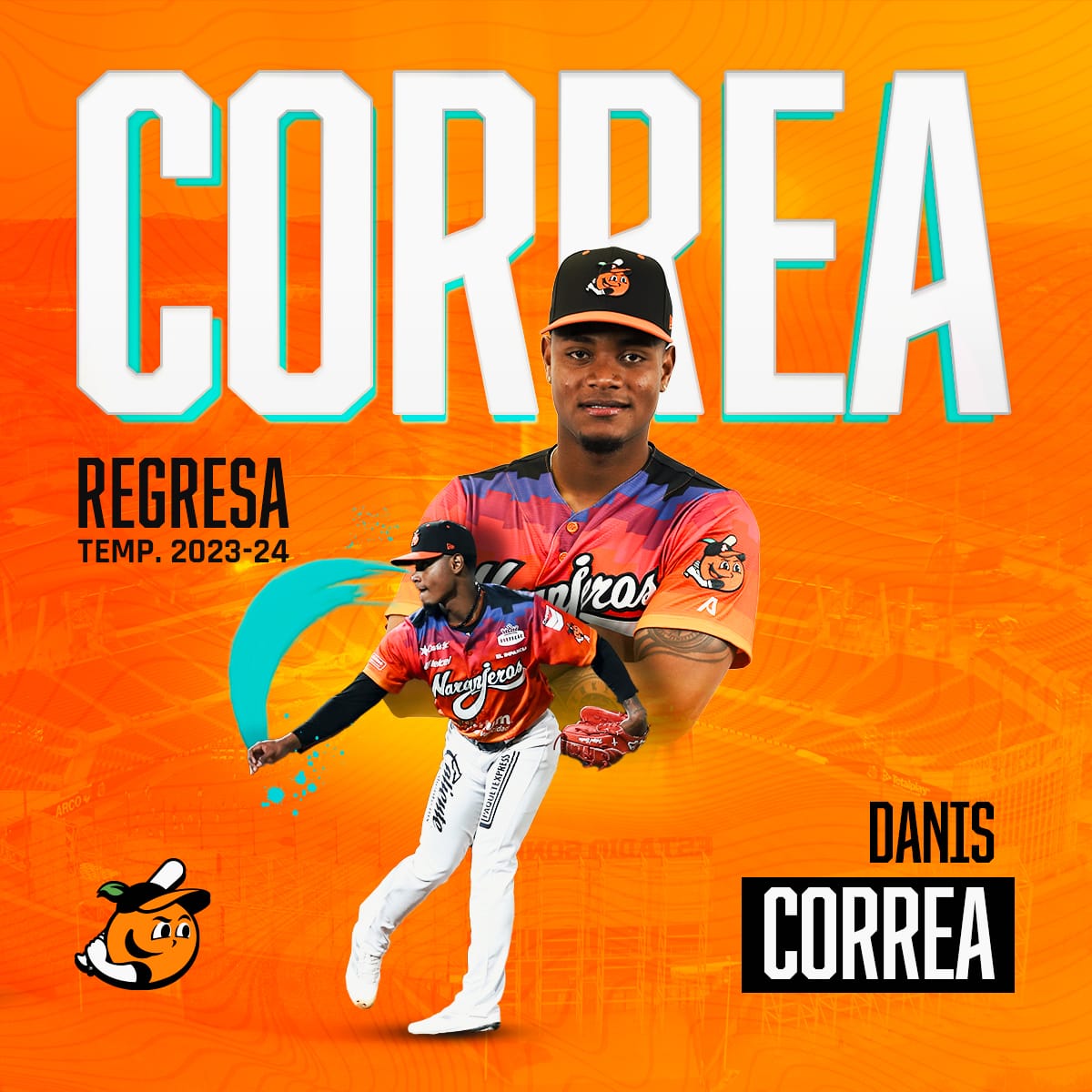 DANIS CORREA REGRESA PARA FORTALECER EL BULLPEN DE NARANJEROS