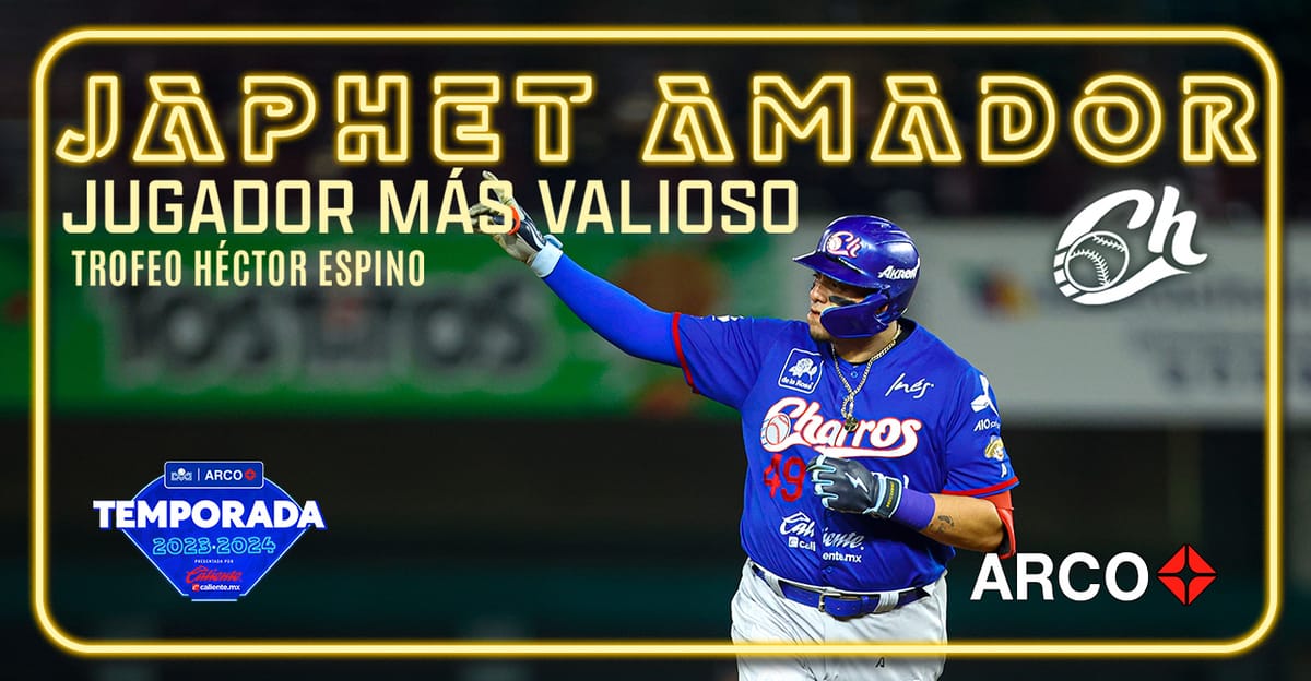 JAPHET AMADOR ES EL JUGADOR MÁS VALIOSO DE LA TEMPORADA 2023-2024 PRESENTADA POR CALIENTE.MX