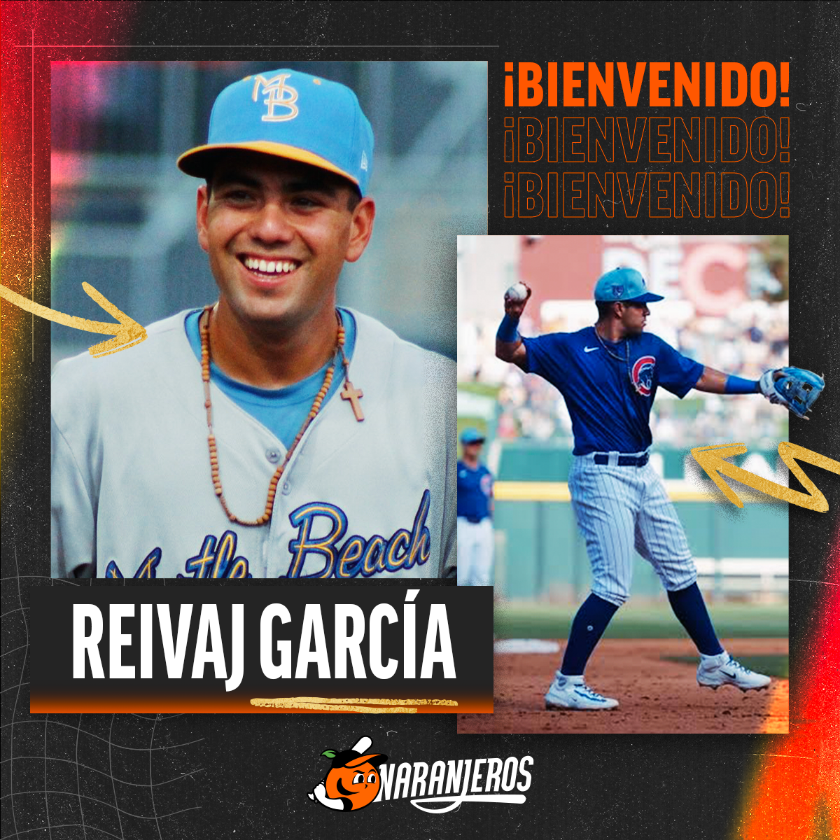 REIVAJ GARCÍA NUEVO ELEMENTO DE LOS CAMPEONES NARANJEROS