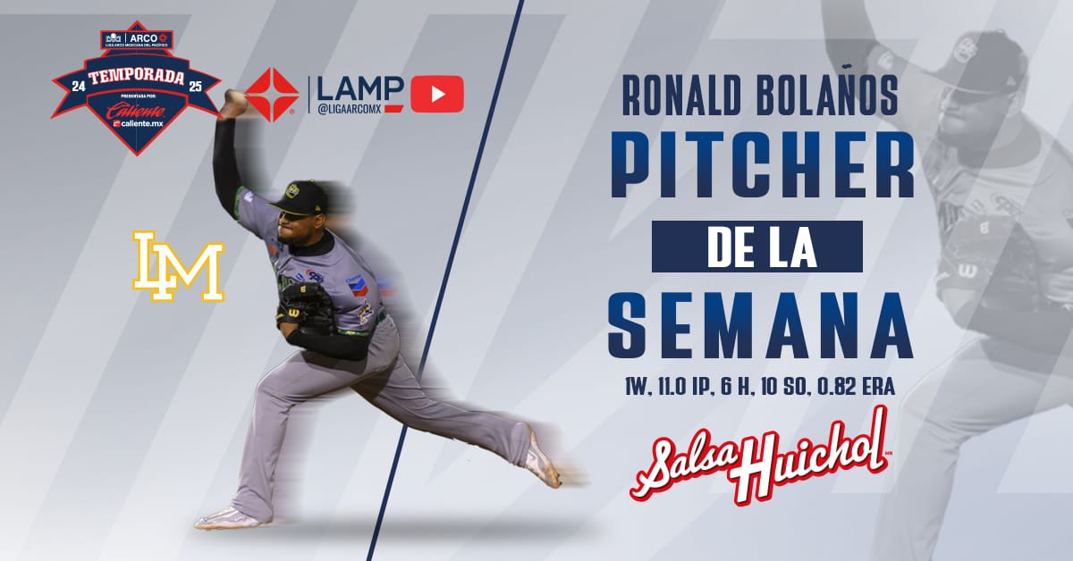 Ronald Bolaños de Cañeros es el Pitcher de la Semana