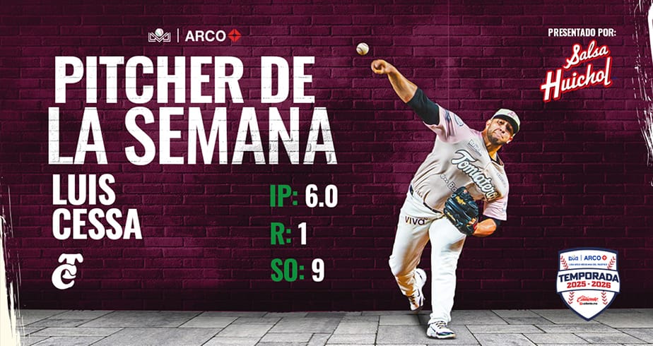 Luis Cessa es el Pitcher de la Semana 1 en la LAMP