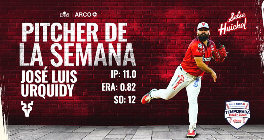 ¡Nivel Grandes Ligas! José Luis Urquidy es el Pitcher de la Semana
