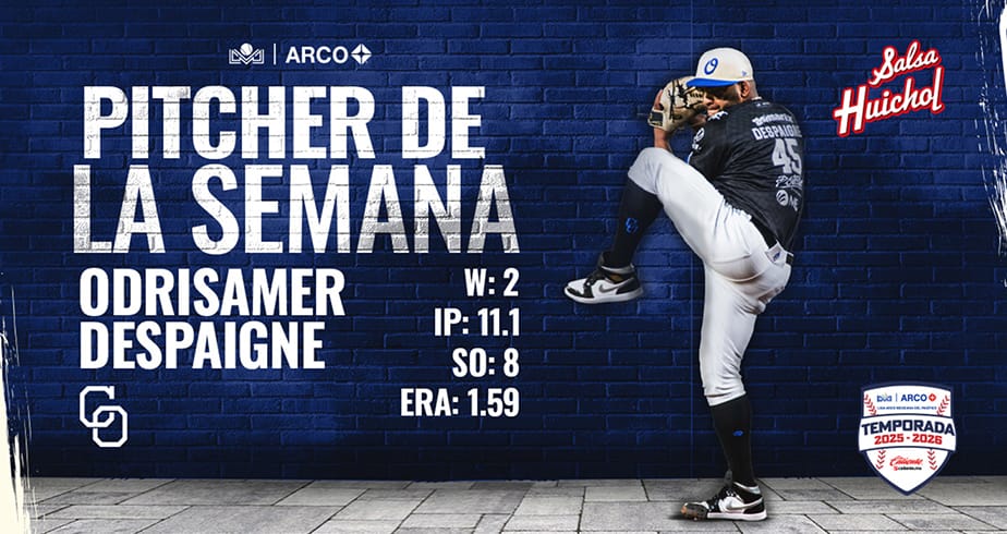 Odrisamer Despaigne se apunta par de triunfos, para ser el Pitcher de la Semana