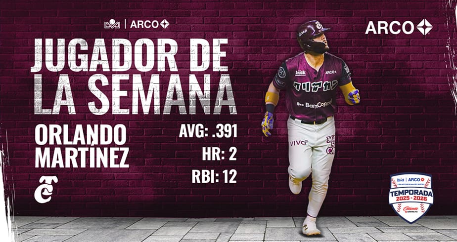 Orlando Martínez comandó la ofensiva de Tomateros y gana el Premio a Jugador de la Semana