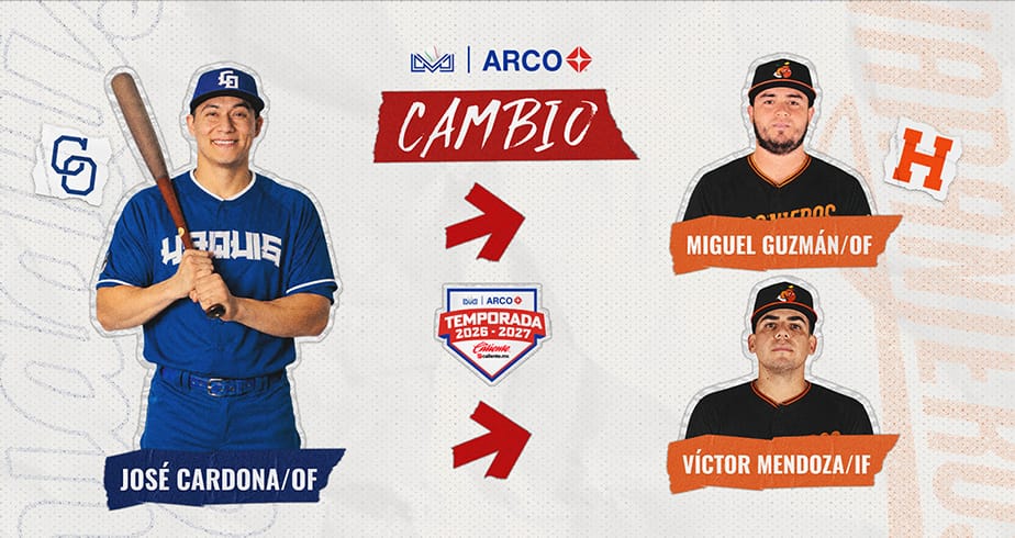 José Cardona llega a Yaquis, Víctor Mendoza y Miguel Guzmán pasan a Naranjeros