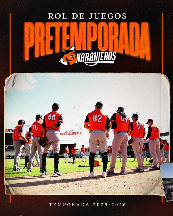 Naranjeros presenta rol de juegos de la pretemporada 2025