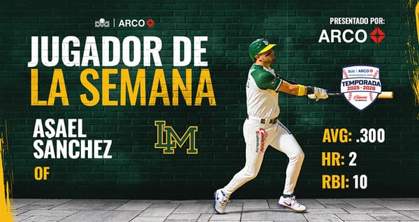 Asael Sánchez entró a los libros de récords y es el Jugador de la Semana