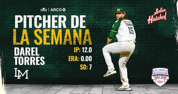 Darel Torres lució dominante para convertirse en el Pitcher de la Semana