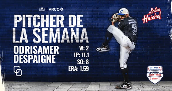 Odrisamer Despaigne se apunta par de triunfos, para ser el Pitcher de la Semana